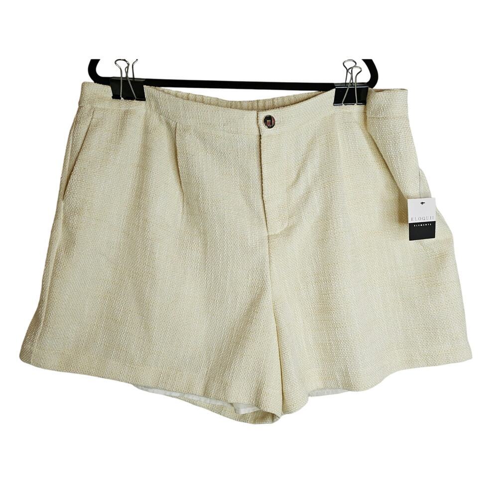 Eloquii Cream Sz20 NWT Tweed Shorts. Off White. Mini shorts. Chanel Vibe.Stylish